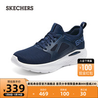 SKECHERS 斯凯奇 女鞋引跑者跑步鞋跑鞋高回弹舒适透气鞋子129444 海军蓝色/蓝色/NVBL 38.5
