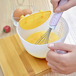 居家家 手持式洗米淘米神器食品级带刻度塑料打蛋杯鸡蛋烘焙带过滤网筛jp
