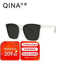 QINA 亓那 潮流时尚大框太阳镜防晒墨镜QN3003 A90灰色全色片