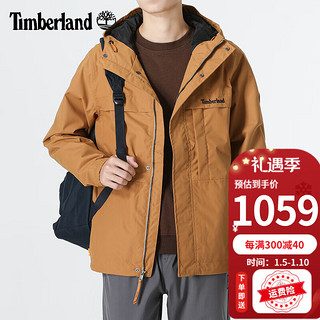 Timberland添柏岚冲锋衣男秋冬户外徒步登山外套防风保暖防水夹克A695W A695WP47/小麦色 XS/165