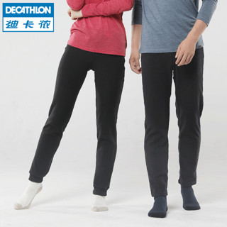 DECATHLON 迪卡侬 抓绒裤户外秋冬男女保暖裤内胆绒裤运动加绒秋裤直筒裤裤子 男款-黑色 XXL