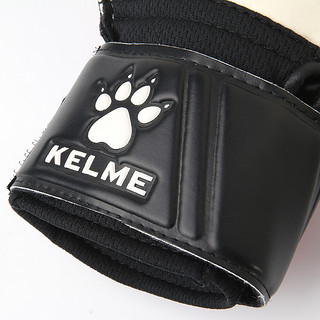 KELME/卡尔美足球守门员手套成人职业防滑缓冲门将手套装备儿童 黑/荧光绿（比赛级带护指） 12