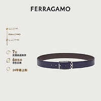 菲拉格慕（Ferragamo）男士蓝色双面可调式Gancini皮带0770568_C  _115