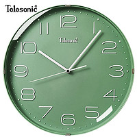 Telesonic 天王星 挂钟12英寸日式简约挂钟家用客厅时钟装饰石英钟卧室时钟表