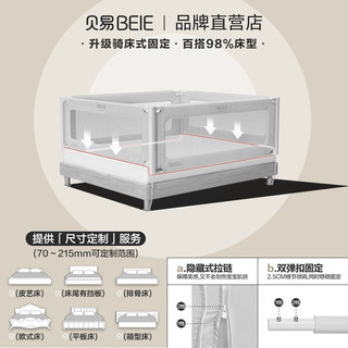 贝易 BEIESTATE STATE STATE床围栏宝宝防摔防护栏儿童床边防掉婴儿护栏一体式围栏免打钉 贝易 BEIESTATE STATE STATE彩虹4面【免打钉稳固成堡】 1.8m*2.0m【1.8米床型】