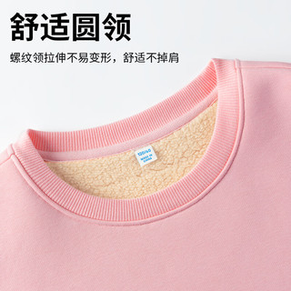 真维斯童装 JEANSWEST JNR女童卫衣冬季加绒2024儿童保暖上衣秋冬加厚衣服中大童套头衫 【加厚羊羔绒】杏/J爱心兔 120