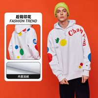 Champion秋冬卫衣男秋季印花连帽加绒男女