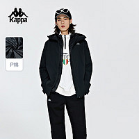 卡帕（Kappa）棉服男连帽夹克户外保暖防寒服可拆卸两件外套K0D72MM41 黑色 XXL