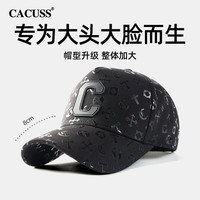 CACUSS棒球帽子男大头围鸭舌帽户外登山钓鱼太阳帽 黑色中号