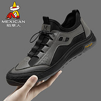 Mexican 稻草人 男鞋休闲鞋皮鞋子男士板鞋运动鞋 114D9785 灰色 38