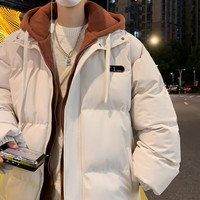 JIANLUO 笺罗 棉服男假两件外套 杏色 XL
