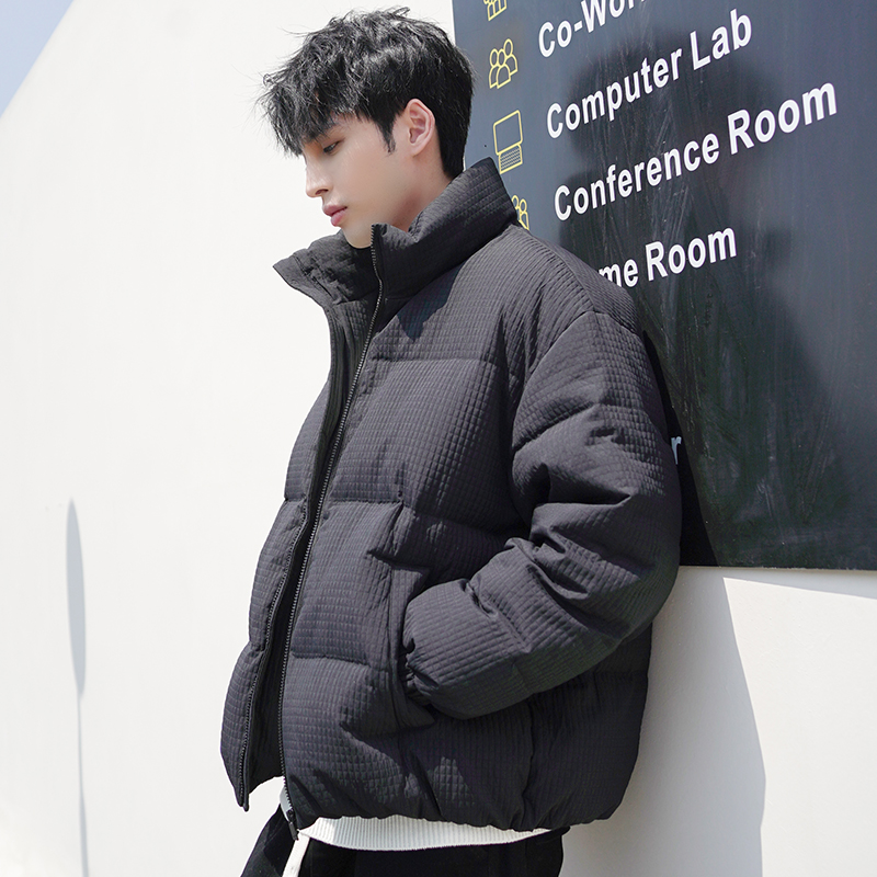 加厚羽绒服男潮牌短款保暖轻薄款面包服美式立领三防外套