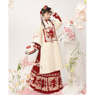荨茉乐淘淘 原创汉服女明制加绒加厚合领补袍日常马面裙秋冬