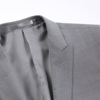 HAIPAIHAOYU 西服套装男商务正装西装修身职业装浅灰色两粒扣婚礼服中开衩 灰色 175/92A