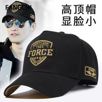 Fangchi 货车帽高顶帽子男士韩版潮显脸小棒球帽加大码显瘦鸭舌帽百搭登山帽大头围防晒钓鱼帽 BQM-646黑色黄 高顶 均码56-60CM 可调节
