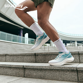 Saucony索康尼TIDE浪潮2跑鞋男24年减震舒适入门进阶舒适运动鞋子男 米绿4 41