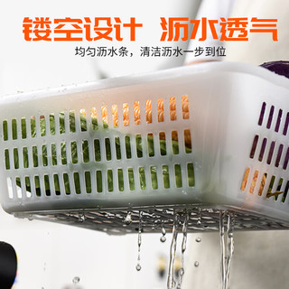 齐鲁安然 塑料筐篮子加厚收纳筐置物篮长方形蔬菜框洗菜篮子沥水篮配货周转筐 蓝色5号402*311*123mm