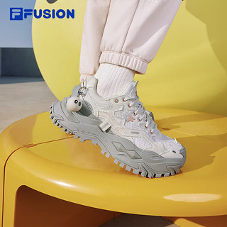 FILA 斐乐 FUSION斐乐潮牌女鞋BIANCO厚底鞋2024春硬糖鞋跑步鞋 奶白-GD 35.5