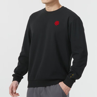 阿迪达斯 （adidas）卫衣男装2024春季运动服CNY曼联足球圆领套头衫 IP9184黑色新年款 L