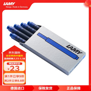 LAMY 凌美 T10 一次性墨水胆笔芯 蓝色 5支装 1.25ml/支