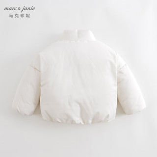 MARC&JANIE马克珍妮冬装新年款女童新中式加厚保暖羽绒服231750 米白 140cm