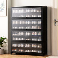 木马人鞋柜家用门口2023进门一体靠墙鞋架客厅玄关柜多层放鞋大容量 【加深宽度】黑色-九层102长