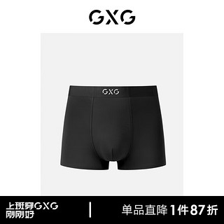 GXG男士内裤【单条装】夏季冰丝内裤无痕透气轻薄平角裤裤衩男生 黑色 170/M