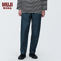 无印良品 MUJI 男式 牛仔 轻便裤 男士牛仔裤男款裤子 宽版裤AE0X5A4S 深藏青色 L(175/88A)