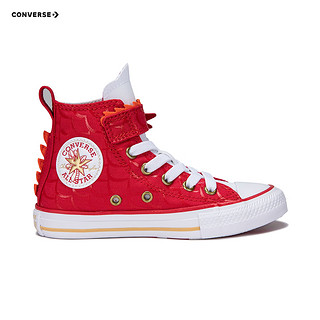 Converse【龙年系列】匡威儿童帆布鞋2024新年春季红色魔术贴高帮儿童鞋 红/白 31码