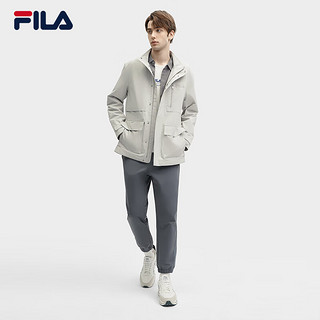 FILA 斐乐男士棉服两件套2024春季时尚休闲立领风衣外套 雾纱灰-GY 170/92A/M