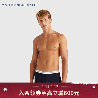 TOMMY HILFIGER男装时尚LOGO腰边舒适柔软弹力贴身平角内裤UM0UM02604 藏青色DW5 S