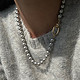 TMOWO 长款施家真多麻银灰色珍珠时尚项链强光复古时尚毛衣链