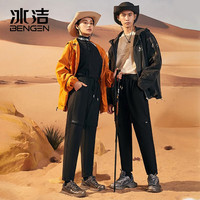 BENGEN 冰洁 ）加绒裤女加绒加厚黑金沸腾护膝山地锁温休闲冲锋裤 黑色 XL