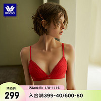 蓝标薄款蕾丝聚拢无钢圈本命年红品文胸内衣女 WB3563 红色 75B 34/75B