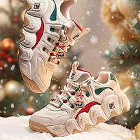 FILA 斐乐 男女老爹鞋运动鞋2024圣诞可颂面包鞋 F12W412101