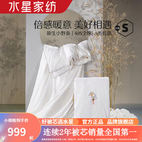 水星家纺A类抗菌100%蚕丝被中长丝冬被子全棉刺绣面料秋冬季被芯保暖被褥 颜玺兰亭抗菌蚕丝二合一被2代 150cm×210cm