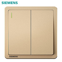 SIEMENS 西门子 开关插座 二开双控带荧光开关面板 致典日曜金