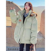 恋的棉服外套秋冬款女冬季2023棉衣女生冬天衣服羽棉袄绒服女 韩版加厚豆绿色 均码(可备注码数)