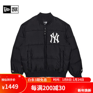 NEW ERA 纽亦华MLB棒球夹克NY加厚保暖刺绣棉服外套 13338675-黑色 L