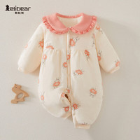 KELIXIONG 颗粒熊 婴儿衣服A类5-15℃冬季厚棉衣连体衣夹棉加厚兔子舞蹈 粉色 73CM