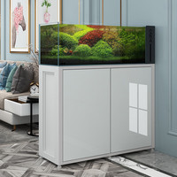 彩鲽彩鲽彩蝶生态溪流缸鱼缸屏风缸超白玻璃干湿分离底滤铝合金家用 白玉琥1200 宽度408/缸高400/柜高930