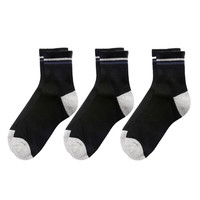佐丹奴 内衣男袜 袜子男装绅士拼色弹力毛圈袜底四季中筒袜 31标志黑X3