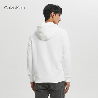 Calvin Klein  Jeans【系列】春秋男女同款纯棉印花连帽卫衣J318475 YAF-白色 L