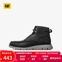 CAT 卡特彼勒 卡特马丁靴工装靴男鞋复古牛皮防滑耐磨高帮鞋子男士户外鞋 黑色 43
