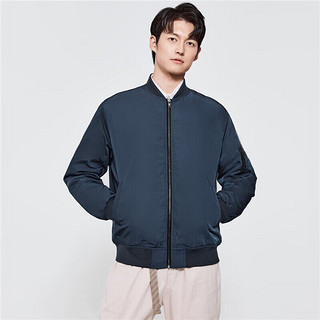 GIORDANO 佐丹奴 棒球服男棒球领夹棉外套潮酷飞行员夹克棉衣男01072684 03黑色 大码