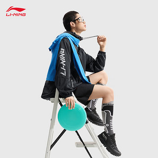 LI-NING 李宁 龙甲系列丨系列运动风衣防晒防泼水男子2024春季外套AFDU679 黑色-4 L