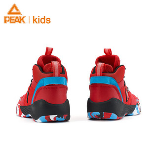 PEAK 匹克 儿童篮球鞋高帮实战球鞋迷彩橡胶大底防滑舒适 大红 34码