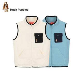 暇步士（Hush Puppies）童装儿童男大童摇粒绒马甲柔软舒适保暖 奶油色 140cm