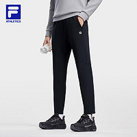 FILA 斐乐男士针织长裤抗菌基础直口运动裤 深黑-BK 170/80A/M M