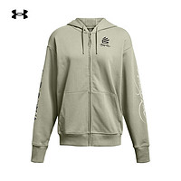 安德玛 UNDERARMOUR）Curry×李小龙联名女子新春连帽训练运动外套1383207 绿色504 M